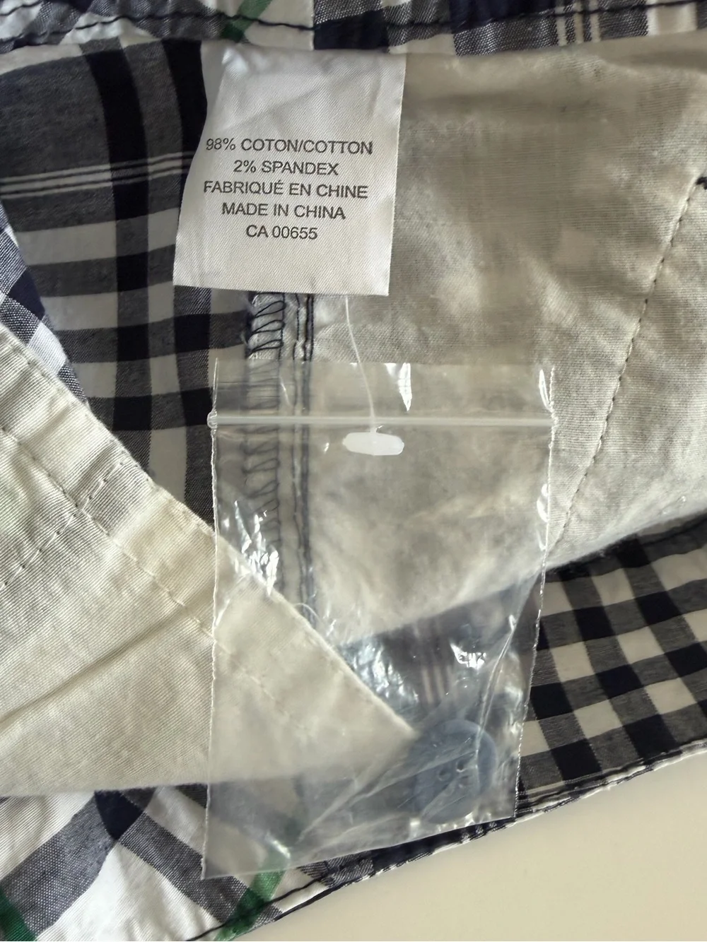 NWT Smart Set plaid print navy white green golf athleisure Bermuda short size 7 - Picture 13 of 15